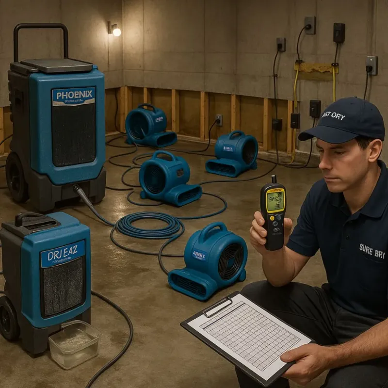 Structural Drying and Dehumidification process in Mountain Top, PA